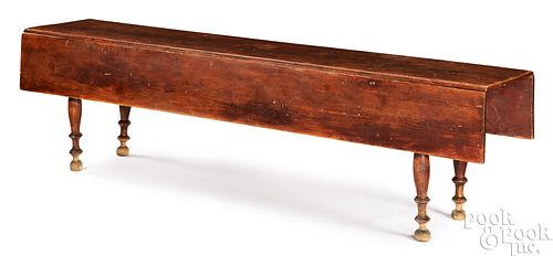 Large New England pine harvest table, 19th c.