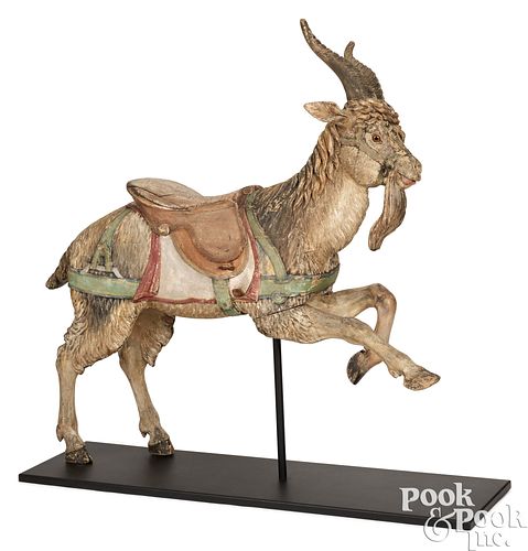Carved carousel goat from the G.A. Dentzel Company