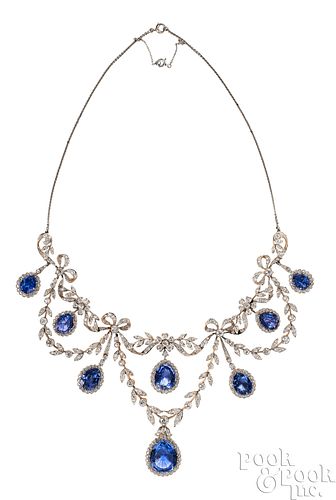 La Belle Époque sapphire and diamond necklace