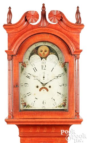 Berks County Pennsylvania painted tall case clock