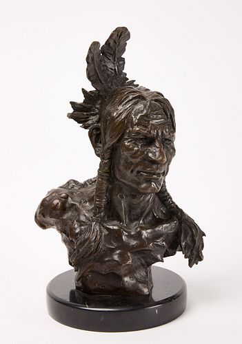 Bronze Bust of a Native American