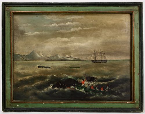 Over Mantle Whaling Scene on Board