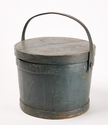 Covered Blue Bucket with Handle