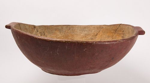 Exceptional Monumental Carved and Painted Bowl