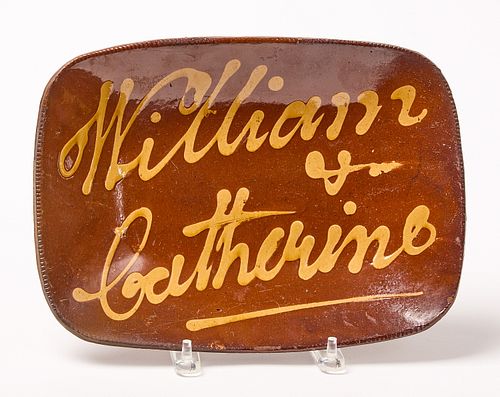 Slipware Loaf Dish - 'William and Catherine'