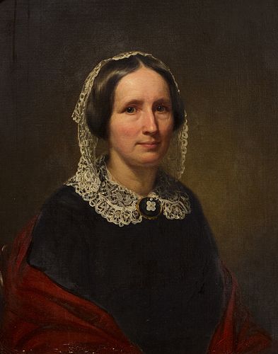 Portrait of Woman with Red Shawl