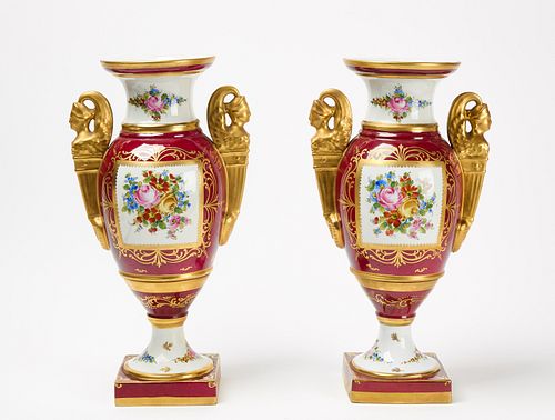 Pair of Limoges Urns