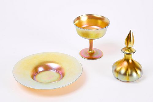 Three Pieces of Aurene Glass