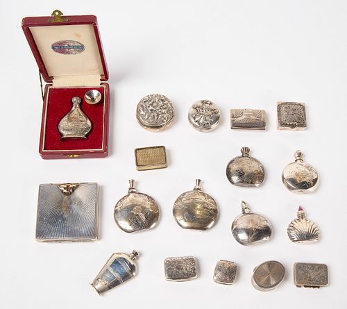 Group of 18 Miniature Silver Boxes