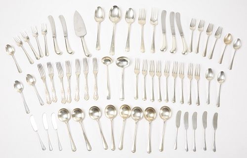 Sixty one Pieces of Tiffany Sterling Flatware
