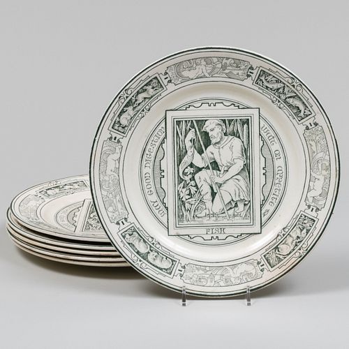 Set of Six Wedgwood Porcelain Aesthetic Plates