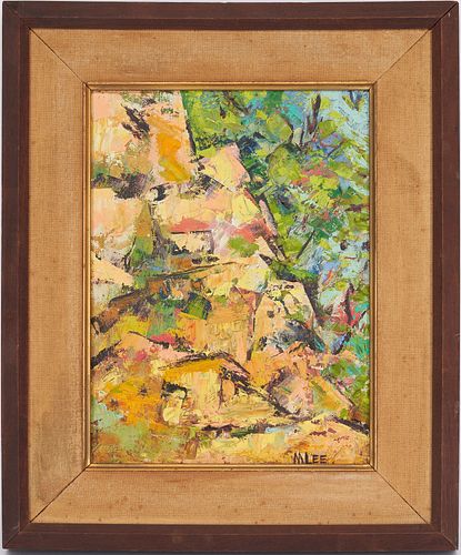 Marjorie Lee O/C Abstract Painting, Cliff
