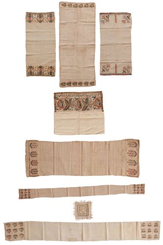 Group of Eight Ottoman Embroidered Textiles
