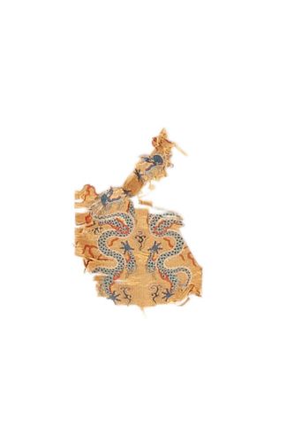 A Chinese Silk Kesi Fragment of Two Dragons