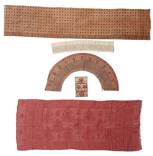 A Group of Five Indian Textiles, Some Fragmentary