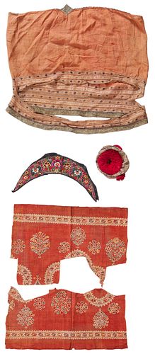 A Group of Five Assorted Garments and Fragments