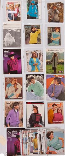 A Group of Knitting Patterns, Including Fair Isle and Fisherman Sweaters (63 total)