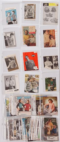 A Group of Knitting Patterns, Some with Duplicates, most from the late 20th century (35 total)