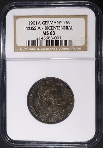 1901-A GERMANY 2M PRUSSIA BICENTENNIAL NGC MS-63
