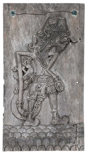 Indonesian Carved Wood Panel