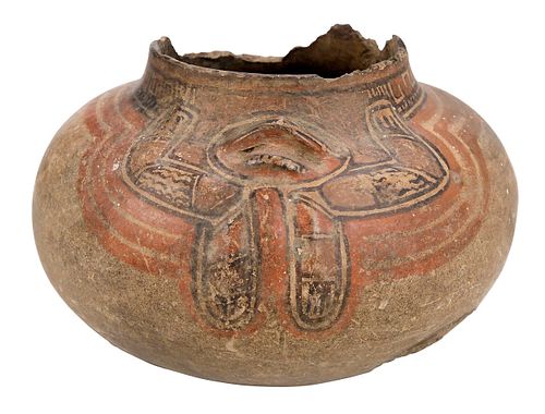 Pre Columbian Polychrome Pottery Bowl