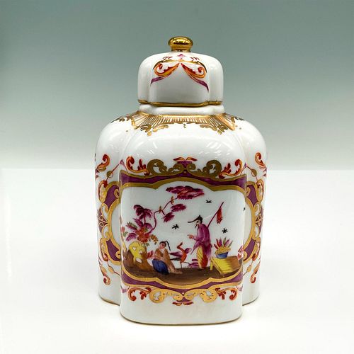 French Sevres Style Porcelain Oriental Tea Caddy