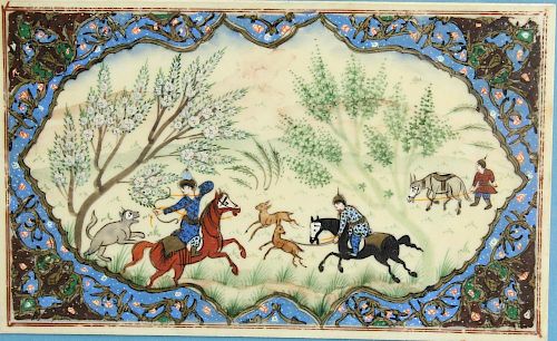 Persian Mughal Hunt Scene