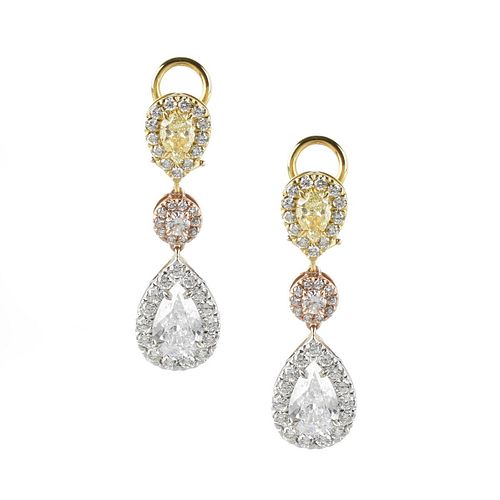Diamond and 18K Drop Earrings