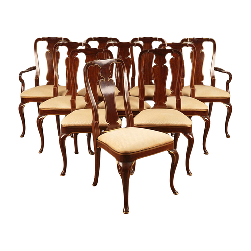 10 Kindel Parcel Gilt Queen Anne Dining Chairs