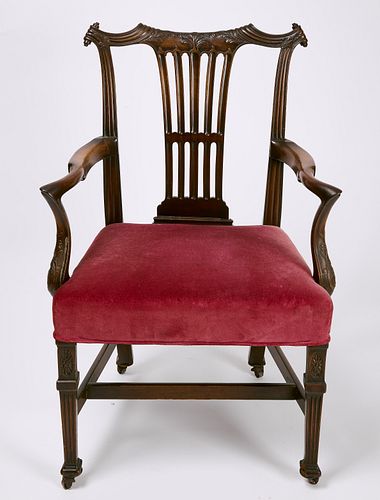 Carved Chippendale Arm Chair