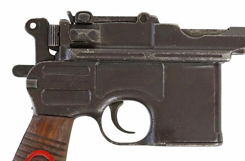 GERMAN BROOMHANDLE M1916 MAUSER PISTOL, RED 9