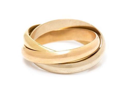An 18 Karat Tricolor Gold Trinity Ring, Les Must de Cartier, 6.20 dwts.