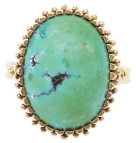 ESTATE 14KT YELLOW GOLD & TURQUOISE RING