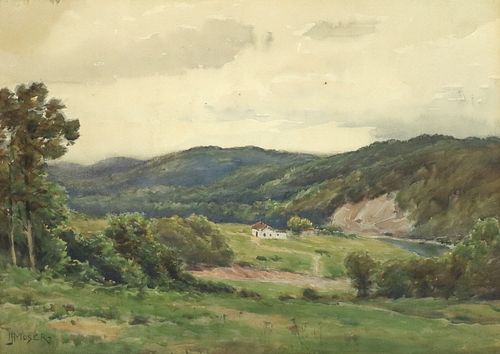JAMES HENRY MOSER (1854-1913) WATERCOLOR LANDSCAPE