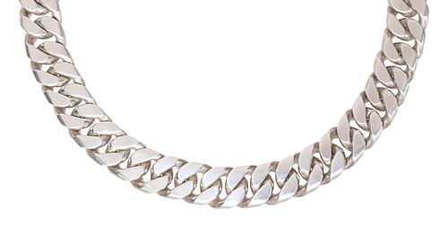 LARGE STERLING SILVER CUBAN CURB LINK NECKLACE