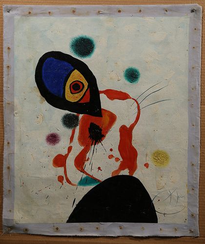 Joan Miro Mix media on Canvas 