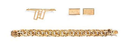 * A Collection of 14 Karat Yellow Gold Jewelry, 51.90 dwts.