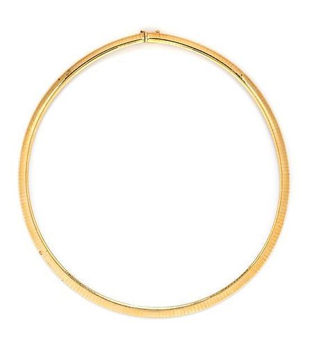 A 14 Karat Yellow Gold Omega Necklace, 17.50 dwts.