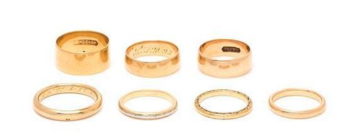 A Collection of 18 Karat Yellow Gold Bands, 20.30 dwts.