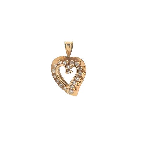 Heart Pendant in 18k Gold with Diamonds