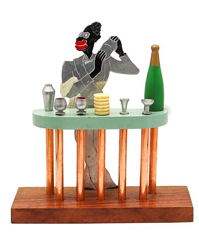French Art Deco 1935 By Sudre Barman Cocktail Picks Holder Set Rectangular Bar