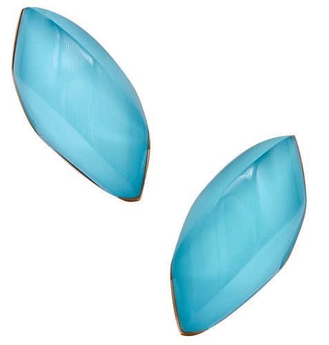 Vhernier Milano Aladino Clip On Earrings In 18K Gold With Blue Quartz