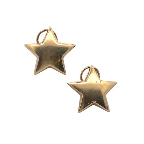 Vintage 14k Gold Star Earrings