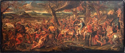  THE BATTLE OF HYDASPES OIL PAINTING
