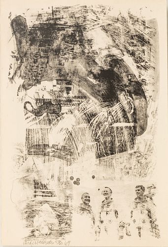 Robert Rauschenberg (American, 1925-2008) Lithograph on Arches Cover Paper, 1969, "Brake, from Stoned Moon Series", H 42" W 28.9"