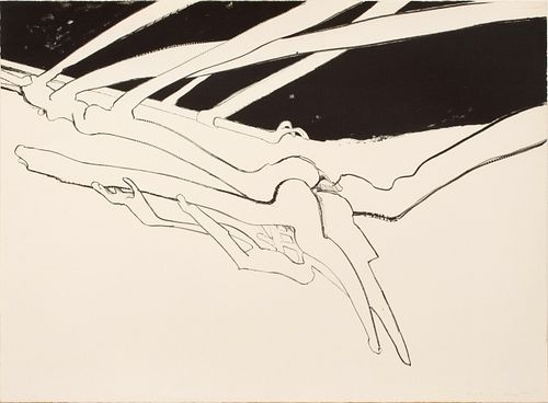 Richard Hunt (American, B. 1935) Lithograph on Wove Paper, 1974, "Untitled", H 22" W 30"