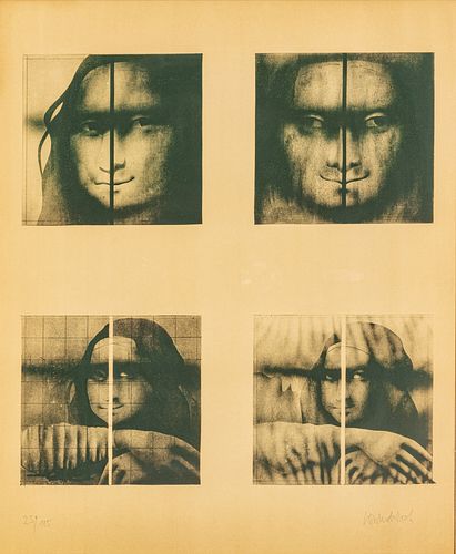Paul Wunderlich (Germany, 1927-2010) Lithograph on Wove Paper, 1972, "Katalogumschlag (Mona Lisa)", H 30" W 25.5"