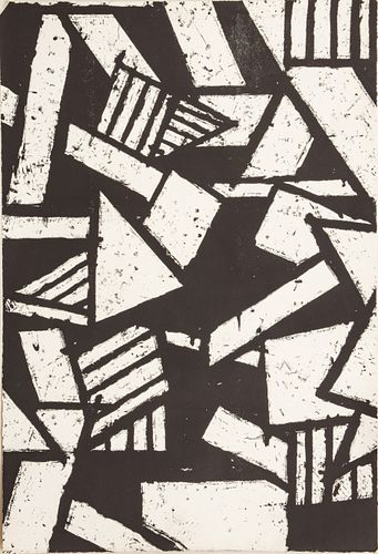 Gordon Newton (American, 1948-2019) Lithograph on Wove Paper, Ca. 1972, "Untitled", H 35" W 24.25"