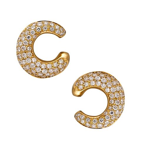Fred of Paris Clips On Earrings In 18Kt Gold With 3.54 Ctw Diamonds