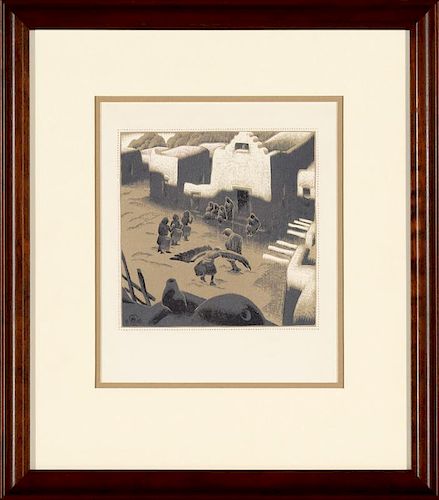 Eagle Ceremony, Tesuque Pueblo by Gustave Baumann (1881-1971)